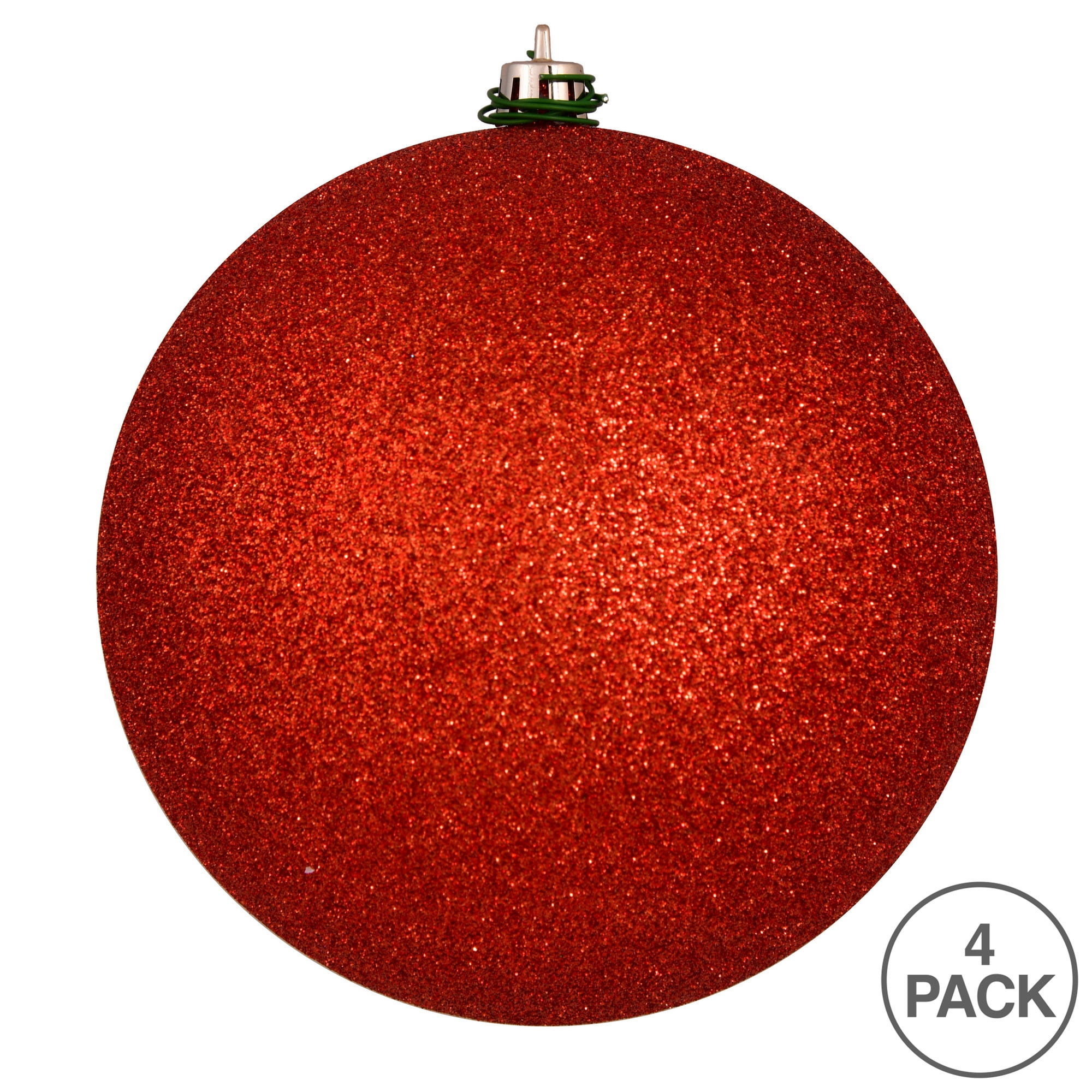 Vickerman 4.75" Bittersweet Glitter Ball Ornament, 4 per Bag