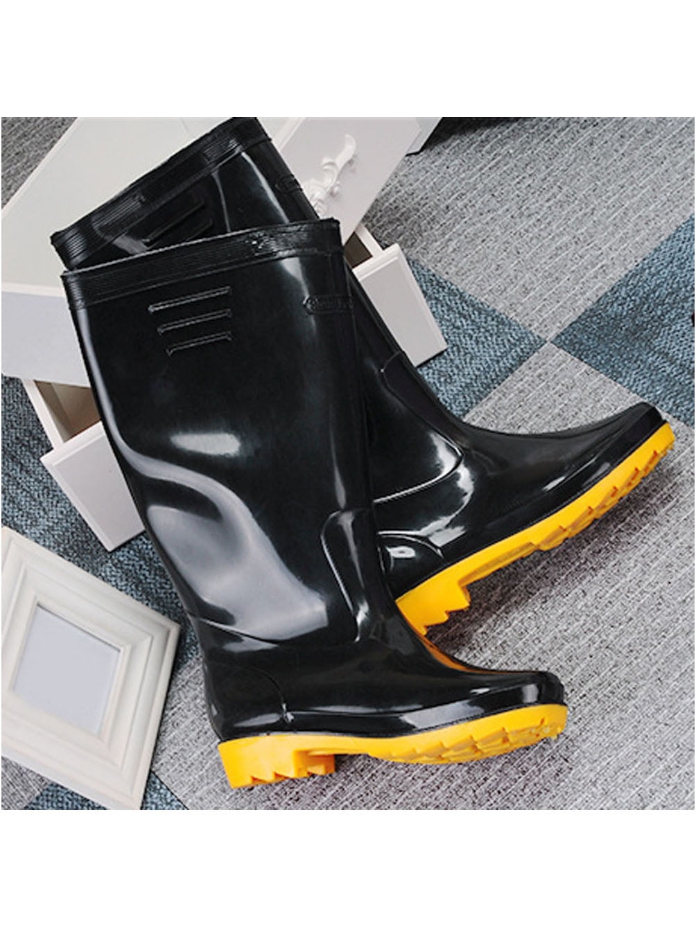 Walmart black store rain boots