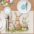 thumbnail image 3 of KCEHTA Easter Placemats Bunny Rabbit Floral Spring Table Mats for Party Kitchen Dining Decorations, 3 of 7