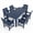 70.9" Table & 6 Chairs(SL), variant on Innovaze Poly Lumber Patio Dining Set for 6 Person, HIPS Outdoor Dining Chairs and 70.9-Inches Dining Table with Umbrella Hole, All Weather Resistant (Navy Blue, 7 Piece)