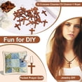 thumbnail image 2 of Osdhezcn 70Pcs Wooden Crossed Necklace Pendant with Beaded Chain for Religious Event, 2 of 9