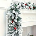 thumbnail image 5 of Flocked Wreath Fireplace For Home And Holiday Front Door And Staircase 1.5M Wreath Home Decor, 5 of 7