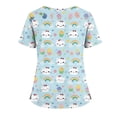 thumbnail image 4 of LHVUOA Scrubs for Women Cute Animals and Heart Print Scrub Tops Plus Size Stretch Nursing Tops Soft Working Uniforms with Pockets, 4 of 4