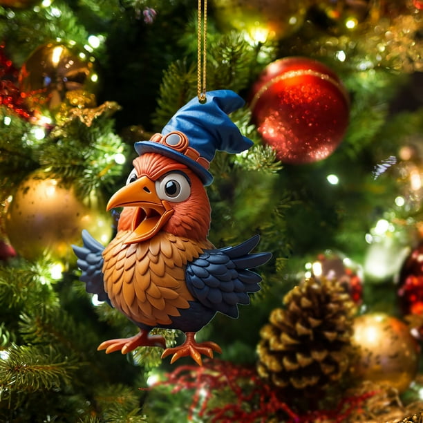 Cute Rooster Car Pendant Home Tree Decoration Christmas Tree Ornament Home Decor