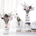 thumbnail image 2 of 1 Juego de flores secas, jarrón decorativo de cristal transparente para jardín de primavera Flor de cinta rosa, 2 of 8