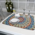 thumbnail image 6 of Bohemian Mandala Dish Drying Mat for Kitchen Counter Boho Ethnic Drying Mat 18 x 24 inch with High Absorbent Reversible Microfiber Dish Drying Pad Dish Rack Pad Drainer Mat for Coffee Bar, 6 of 6