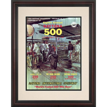 8th Annual 1966 Daytona 500 Framed 8.5 x 11 Program Print
