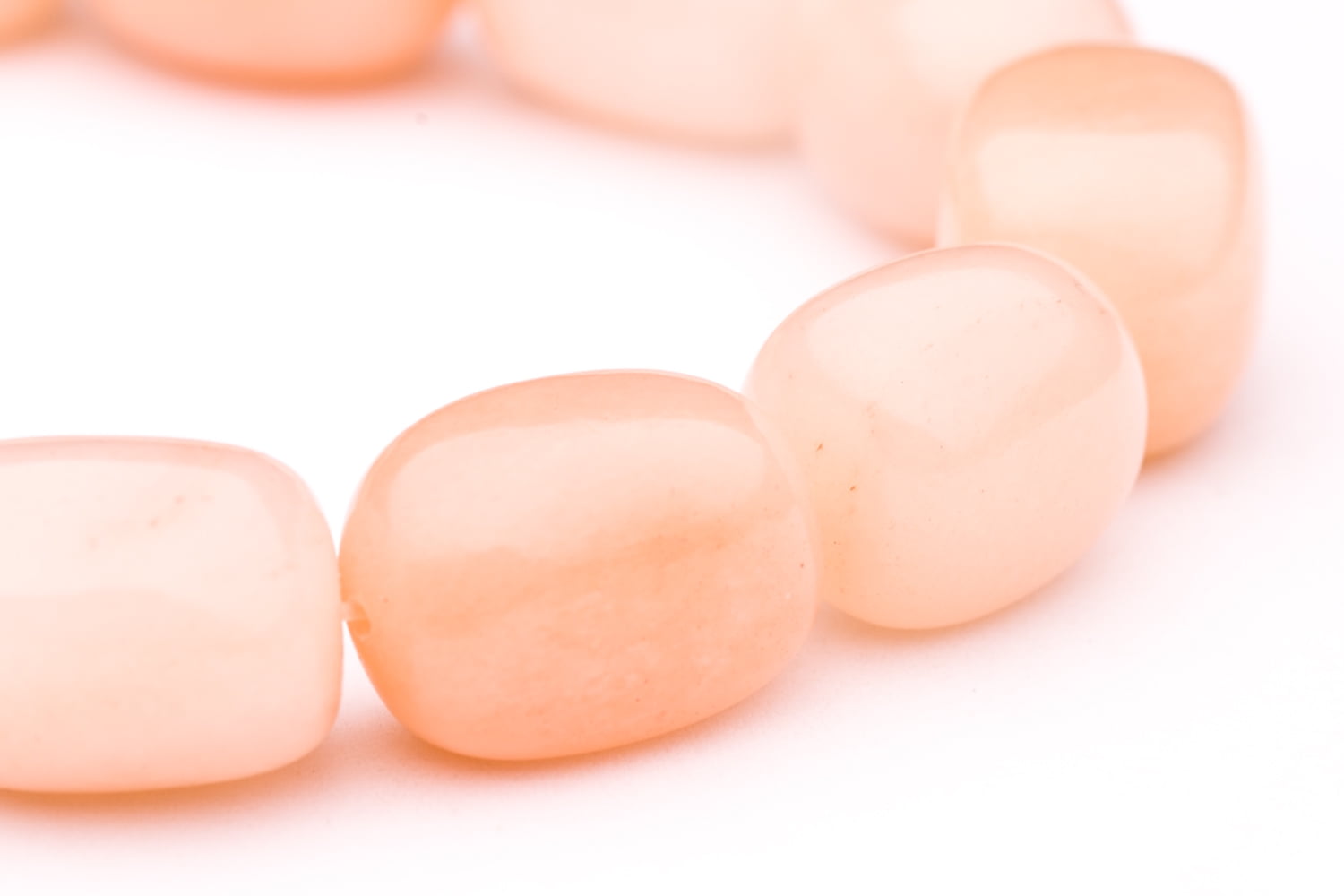 Tumbled Pebble Peach Quartz Crystal Beads Semi Precious Gemstones Size: 20x17mm Crystal Energy Stone Healing Power for Jewelry Making