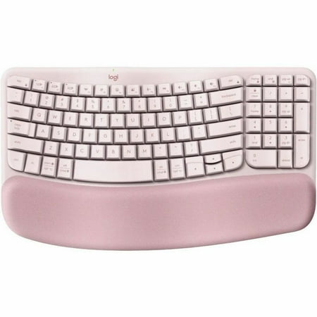 Logitech - Wave Keys Ergonomic Wireless Keyboard for Windows/Mac with Integrated Palm-rest - Rose