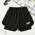 thumbnail image 2 of Povozer Baby Toddler Boy Shorts Summer Casual Toddler Boys Athletic Shorts Kids Summer Pull On Cotton Shorts with Pocket and Drawstring for 13-14 Years,Black, 2 of 8