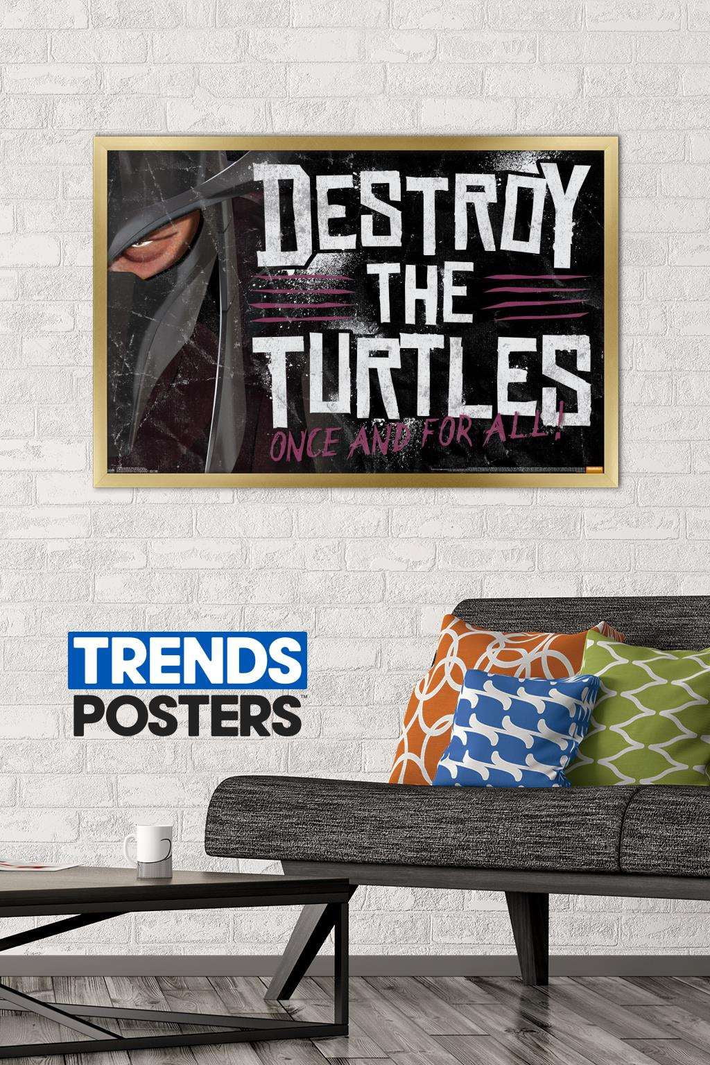 Nickelodeon Teenage Mutant Ninja Turtles - Destroy Wall Poster, 22.375" x 34", Framed
