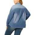 thumbnail image 4 of Agnes Orinda Women's Plus Size Button Down Long Sleeve Denim Shirts 2X Blue, 4 of 9