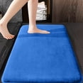thumbnail image 6 of Extra Large Coral Fleece Bath Mat, Soft Shaggy Absorbent Bathroom Rug with Non-Slip Latex Backing, Quick-Dry Machine-Washable Floor Carpet for Tub, Shower, Vanity, or Bedroom, 47in, Blue, 6 of 8