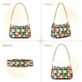 thumbnail image 7 of FORMRS Womens Shoulder Bag with Chain Strap Clutch Purse Cute Tote Handbag, Green Checkered Daisy, 7 of 7