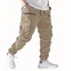 thumbnail image 2 of Pantalones largos para hombre, color sólido, impermeables, con bolsillos grandes, función de secado rápido, de poliéster., 2 of 3