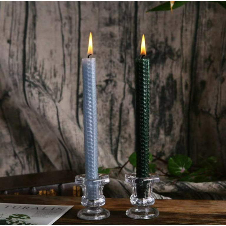 Candlestick Holders Clear Taper Candle Holders Small Glass Candle Stick  Holder Decor for Wedding Birthday Christmas Gruduation Set of 12 