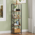 thumbnail image 3 of Satifur Bookshelf Bookcase Organizer with 5 Shelves for Living Room Bedroom Kitchen Garage 47.9"H,Rustic Brown, 3 of 9