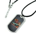 thumbnail image 2 of Speed Demon Flaming Hot Rod Military Dog Tag Pendant Necklace with Cord, 2 of 5