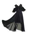 thumbnail image 2 of Ruyang Midi Dresses for Teen Girls Irregular High-Low Ruffle Hem off Shoulder Dresses Summer Solid Stylish Formal Dresses, 2 of 7