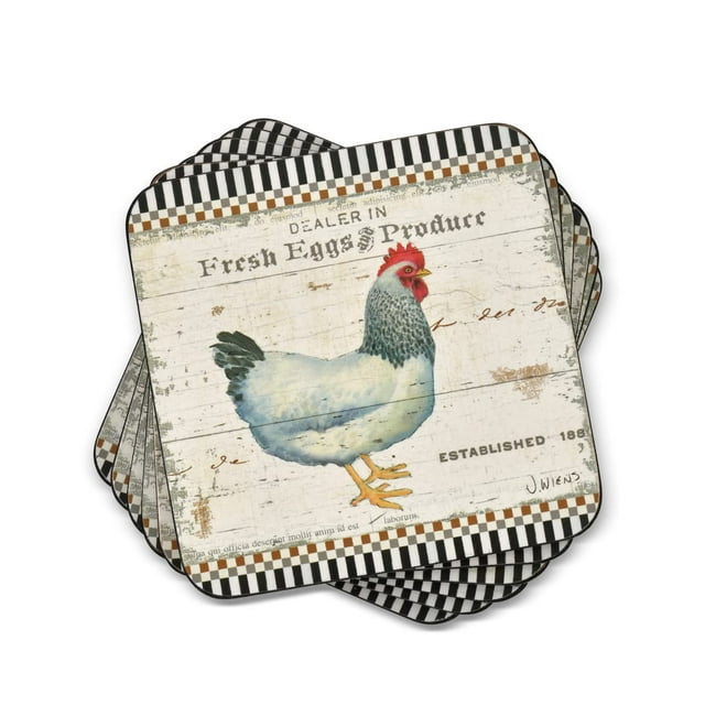 Pimpernel sur la Collection de la Ferme Sous-Verres Ensemble de 6 Sous-Verres de Boissons Résistant à la Chaleur et aux Taches de Liège pour des Mesures de Protection de Table 4 x 4