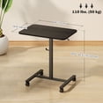 thumbnail image 3 of HOMCOM Standing Desk Mobile Overbed Table with Wheels, Black Wood Grain, 3 of 10