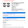 thumbnail image 2 of Rear Brake Pad Set - Compatible with 2011 - 2015 BMW 740i 2012 2013 2014, 2 of 2