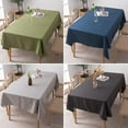 thumbnail image 3 of Knubmt Rectangle Tablecloth Washable Linen Table Cloth, Kitchen Dining Tabletop Decoration Fabric Table Cover for Holiday Dinner Parties, 35" x 55", 3 of 6