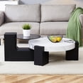 thumbnail image 2 of Furvclv Modern 2-Decker Detachable Coffee Table, Anti-Collision End Table, Space-Saving Mulitfunctional Accent Table For Small Spaces Living Room Bedroom, 2 of 9