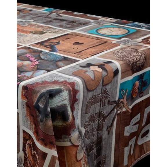 Square Love 100% Polyester, Stain Resistant Tablecloth 94 x 59 inch