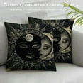 thumbnail image 3 of Orinice Moon Stars Gothic Art Graphic Decorative Men Women Room Cushion Throw Pillow Cover for Home Sofa, Square Pillow Case 1PC 22x22in, 3 of 5