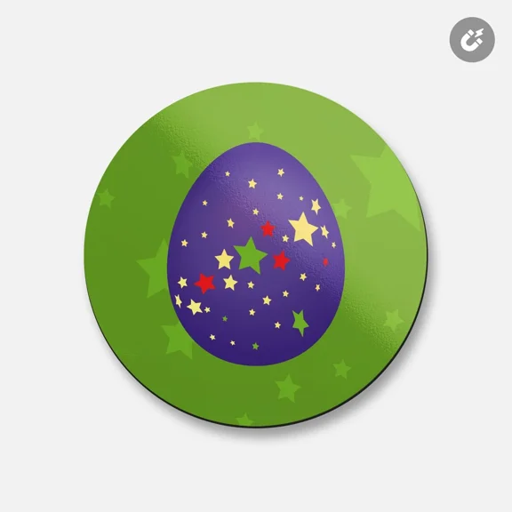 Space Easter Egg | 4'' X 4'' Round Decorative Magnet