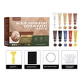 thumbnail image 1 of Trousse de Pâte de Réparation pour Meubles en Bois - 10 Pcs 200 g de Remplissage pour Égratignures et Fissures, Comprend Couteau à Pâte et Papier Sablé, Solution de Restauration des Couleurs, 1 of 9