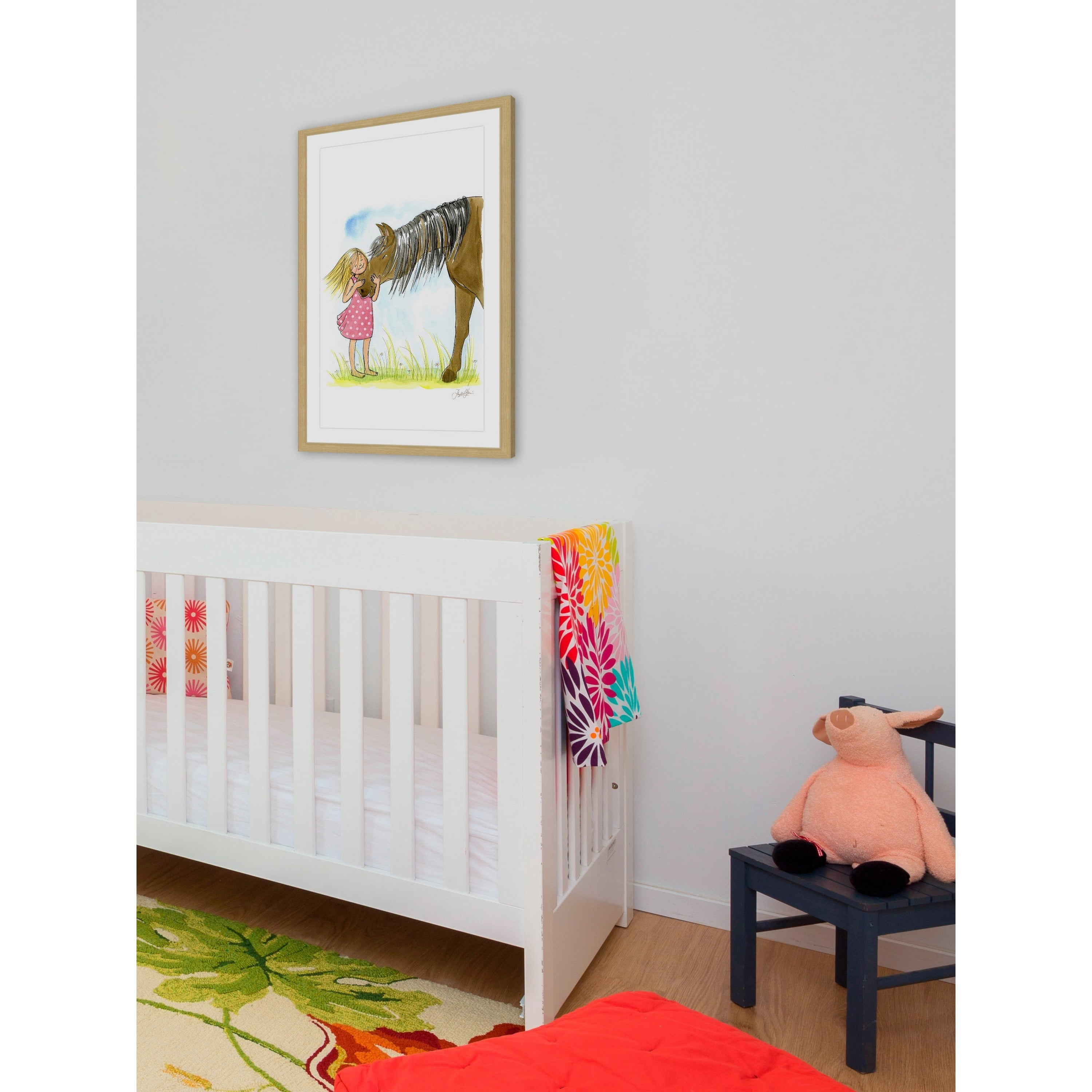 Marmont Hill "Girl Loves Horse" by Phyllis Harris Framed Painting Art Print