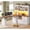 White+Brown, variant on 69" Farmhouse L Shaped Standing Desk with 4 Drawers and Detachable Bookshelf, Height Adjustable Computer Desk for Home Office