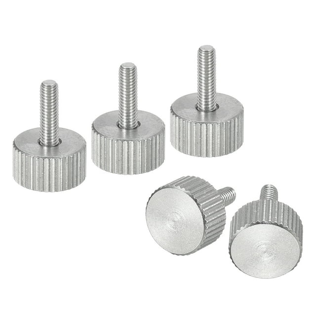 Unique Bargains Vis Moletées M3x10mm pour Pouce, Lot de 5 Boulons Plats à Tête Moletée en Acier Inoxydable 304