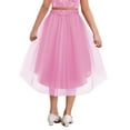 thumbnail image 2 of Sinleey Kids Girls Sparkly Irregular Hem Tulle Skirt Rhinestone Flower Decor Tutu Skirt for Pageant Prom Party Pink 8, 2 of 5