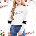 thumbnail image 4 of HXWCHs Girls' sweatshirts Girls Long Sleeve Letter Print Solid Color Short Hooded top for Large Children Casual Pullover Sweatshirt White 3-4 Years, 4 of 5