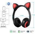 thumbnail image 4 of Auriculares inalámbricos Bluetooth con orejas de gato con micrófono Luz LED de 7 colores Auriculares estéreo en la oreja intermitentes $ Auriculares Bluetooth con orejas de gato Personalidad, 4 of 7