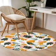 thumbnail image 5 of Round Area Rug 3ft,Summer Tropical Plants Washable Carpet Non-Slip Runner Accent Rugs Indoor Floor Mat for Bedroom Living Room Decor,Abstract Pastoral Leaves, 5 of 9