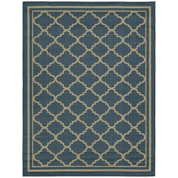 Ottomanson Jardin Moroccan Trellis Design 5x7 Non Shedding Indoor Area Rug, 5'3" x 6'11", Blue