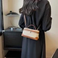 thumbnail image 2 of LNGOOR Fashion Canvas Patchwork Crossbody Bags Portable Bucket Box Handbag Ladies‘ Commuter Phone Storage Shoulder Bag Versatile Simple, 2 of 7