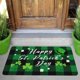 thumbnail image 1 of Alfombra de puerta antideslizante con patrón de dibujos animados del Día de San Patricio, alfombra de entrada de lana sintética, disponible en 3 tamaños (S: 23.62 "x15.75", M: 31.50 "x19.69", L:, 1 of 6