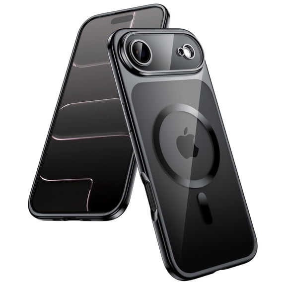 JETech Magnetic Case for iPhone 17 Air, Full Camera Lens Protection, Compatible with MagSafe, Soft TPU Frame with Hard Clear PC Back, Shockproof Phone Cover, 6.5-Inch Display (Black)