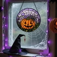 thumbnail image 4 of Stained Glass Window Hanging Halloween Scary Black Spider On Orange Pumpkin Large - Suncatcher Door Garden Sun Catcher Gothic Home Decor Birthday Horror Gifts for Mom Men Woman Friend, 4 of 6