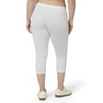 thumbnail image 2 of No nonsense Women's Cotton Capri, White, Small, 2 of 5