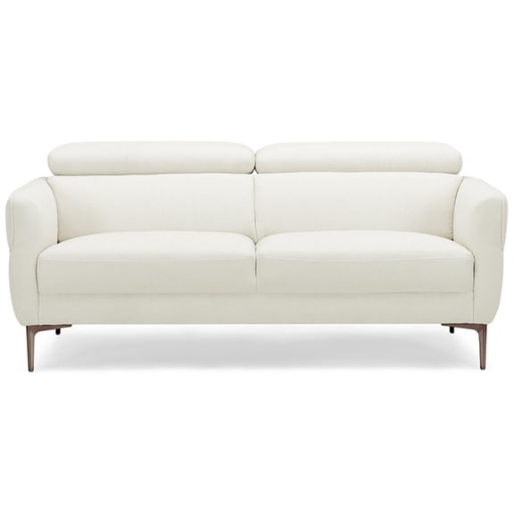 Topcobe 72.5" Modern Fabric Loveseat Sofa Couch with Adjustable Headrest, Couches for Living Room, Chair Bed Sleeper for Adults, Stylish and Comfortable Design, White