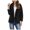 Black, variant on Fleece Jacket Women Fall Winter Long Sleeve Hooded Pocket Solid Color Double Face Fleece Warm Casual Jacket For Cold Weather Women's Down Jacket