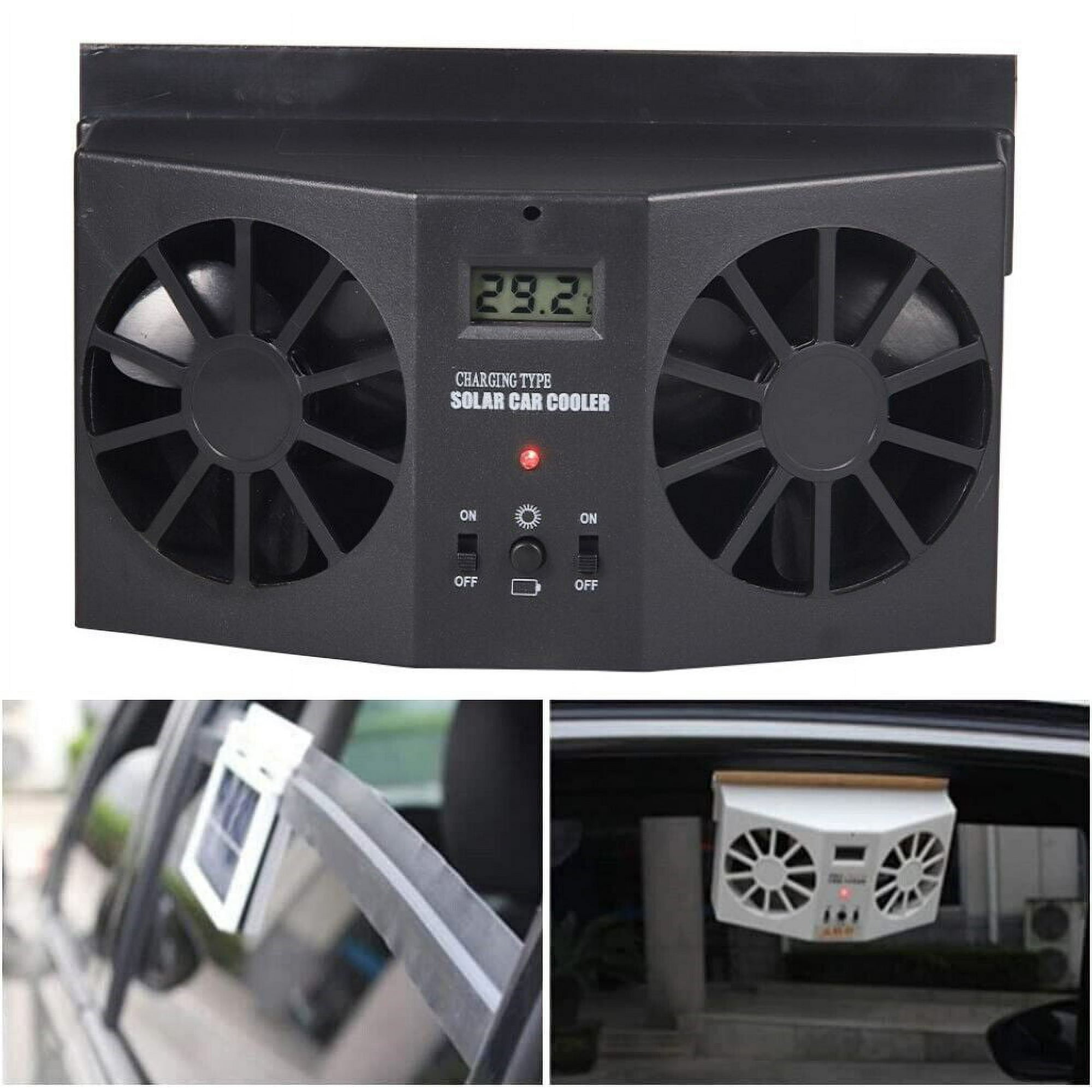 Jahy2Tech Solar Powered Car Cooling Fan Cooler Auto Window Air Vent Exhaust Feel the Comfortable Temperature