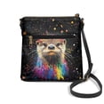 thumbnail image 2 of Kuiaobaty Ink Splash Print Crossbody bag for Women, Ethnic Style Otter Print Leather Messenger Purse with Adjustable Strap, Medium Size Roomy Hobo Handbag Crossbody for Travel, 2 of 7
