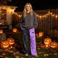 thumbnail image 2 of Fabrcox Halloween Pj Pants Women Fleece Funny Ghost Pumpkin Spider Web Woman Lounge Pants Soft Fall Winter Warm Wide Leg Sleep Pants Women, 2 of 6